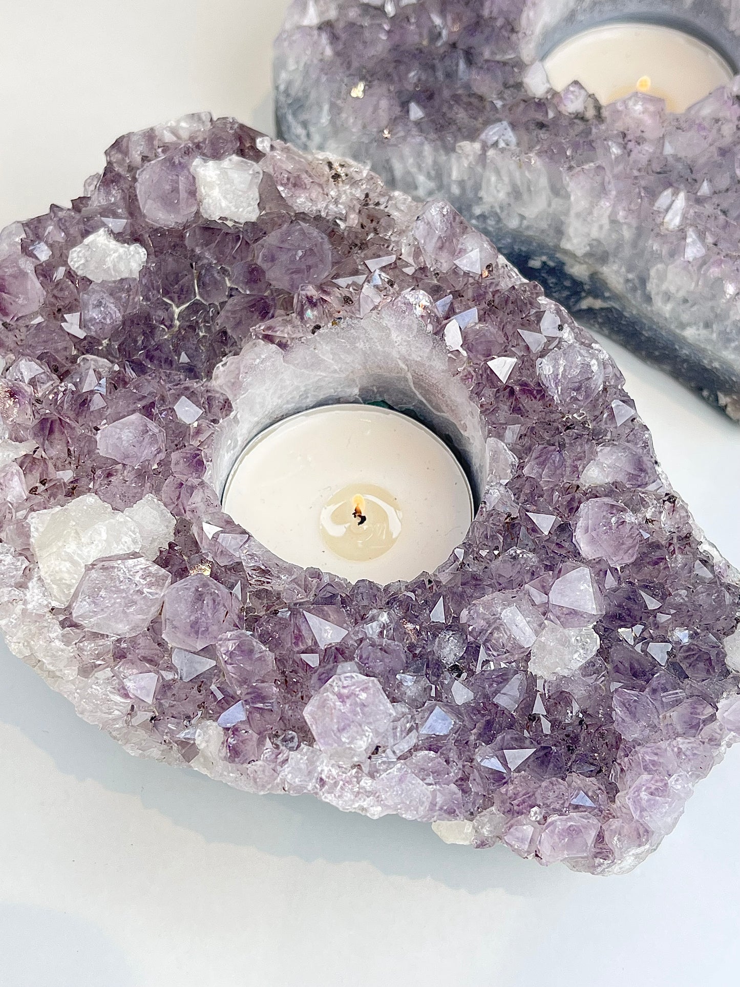 Amethyst candle holder