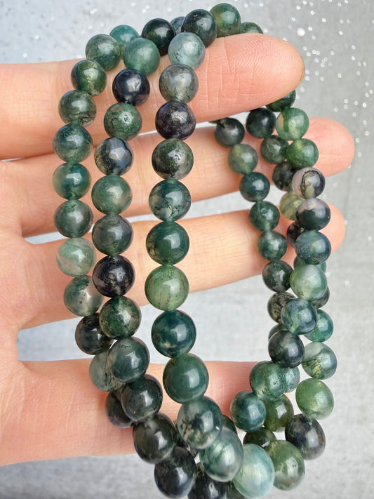Mose Agat armbånd 6mm+