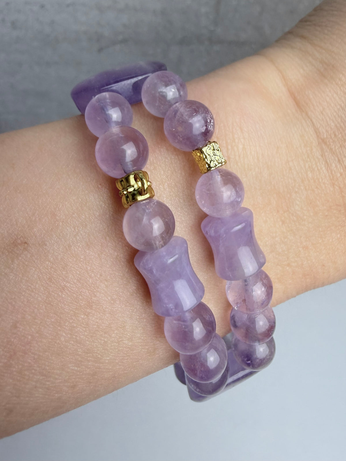 Ametyst armbånd 17mm+