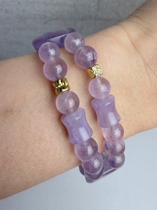 Ametyst armbånd 17mm+