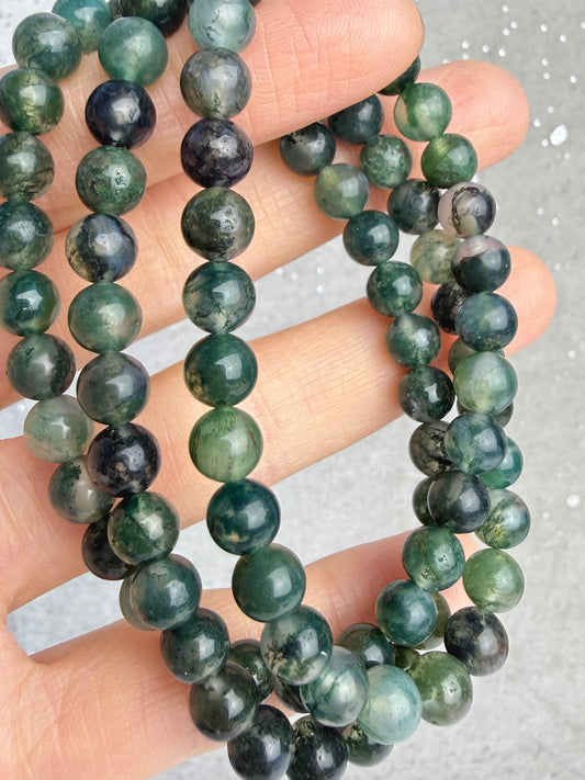 Mose Agat armbånd 6mm+