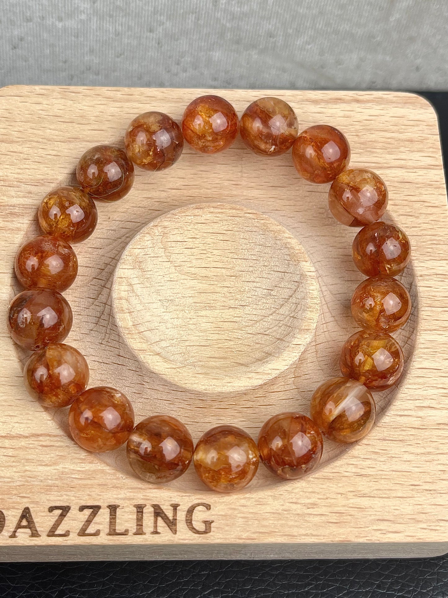 Flammekvarts armbånd 12mm+