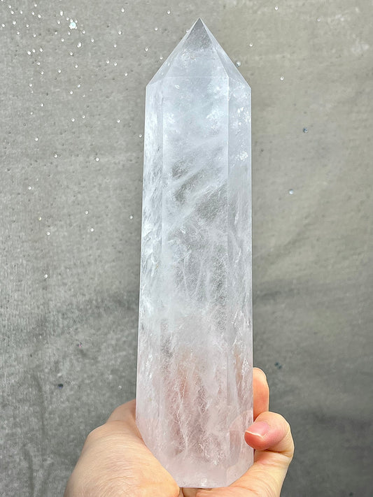 Bergkrystall klarkvarts tårn 19cm