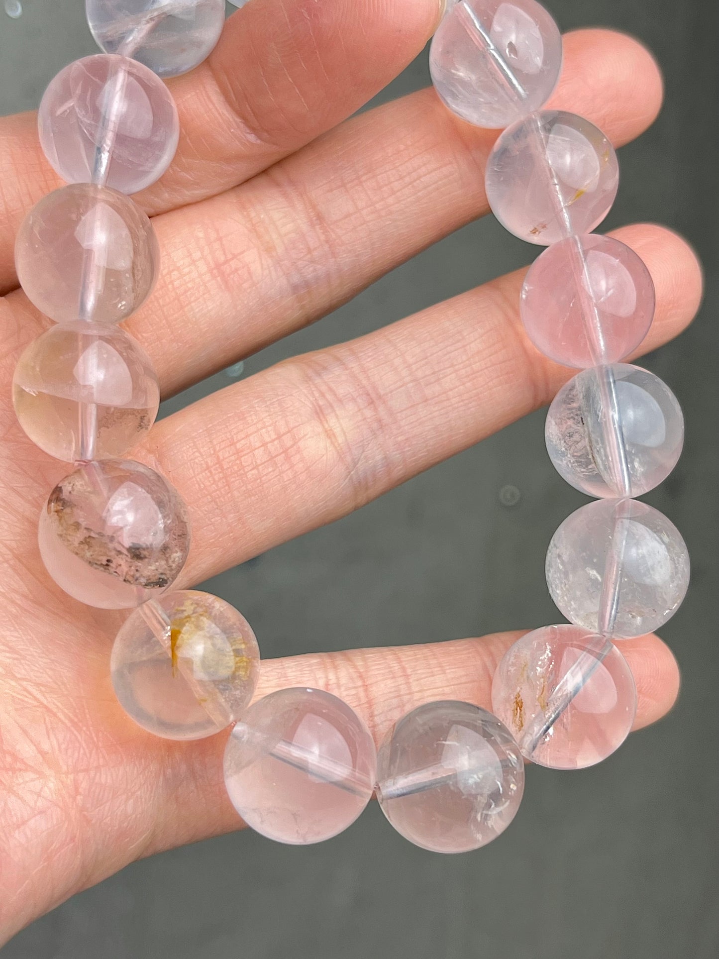 Rosenkvarts armbånd 13mm+