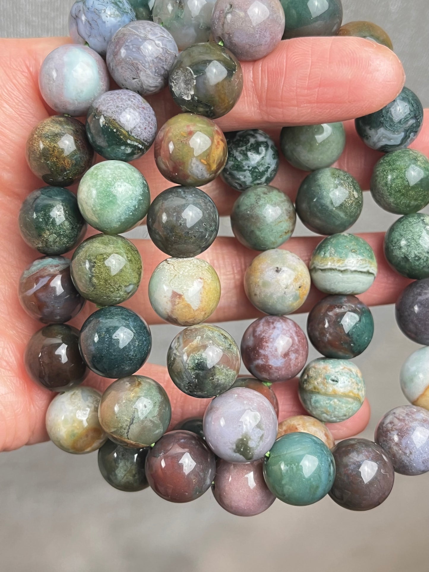 Indisk Agat armbånd 11-12mm+