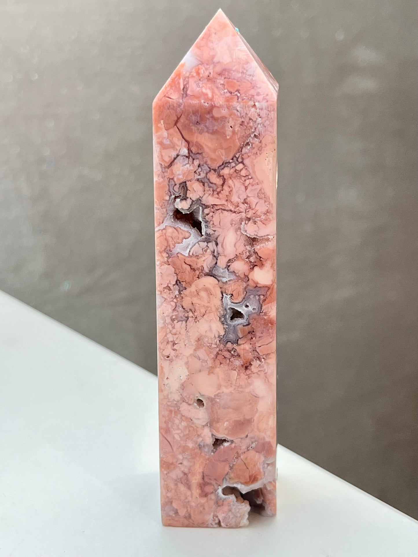 Rosa Agat tårn (Cotton Candy Agate)