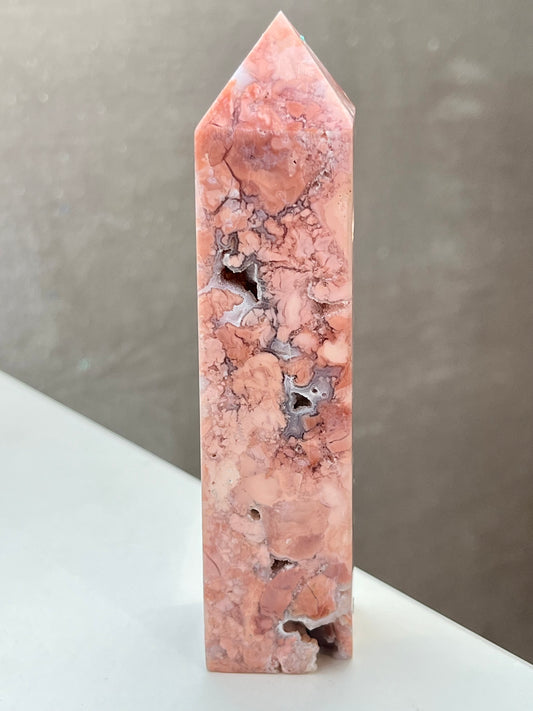 Rosa Agat tårn (Cotton Candy Agate)