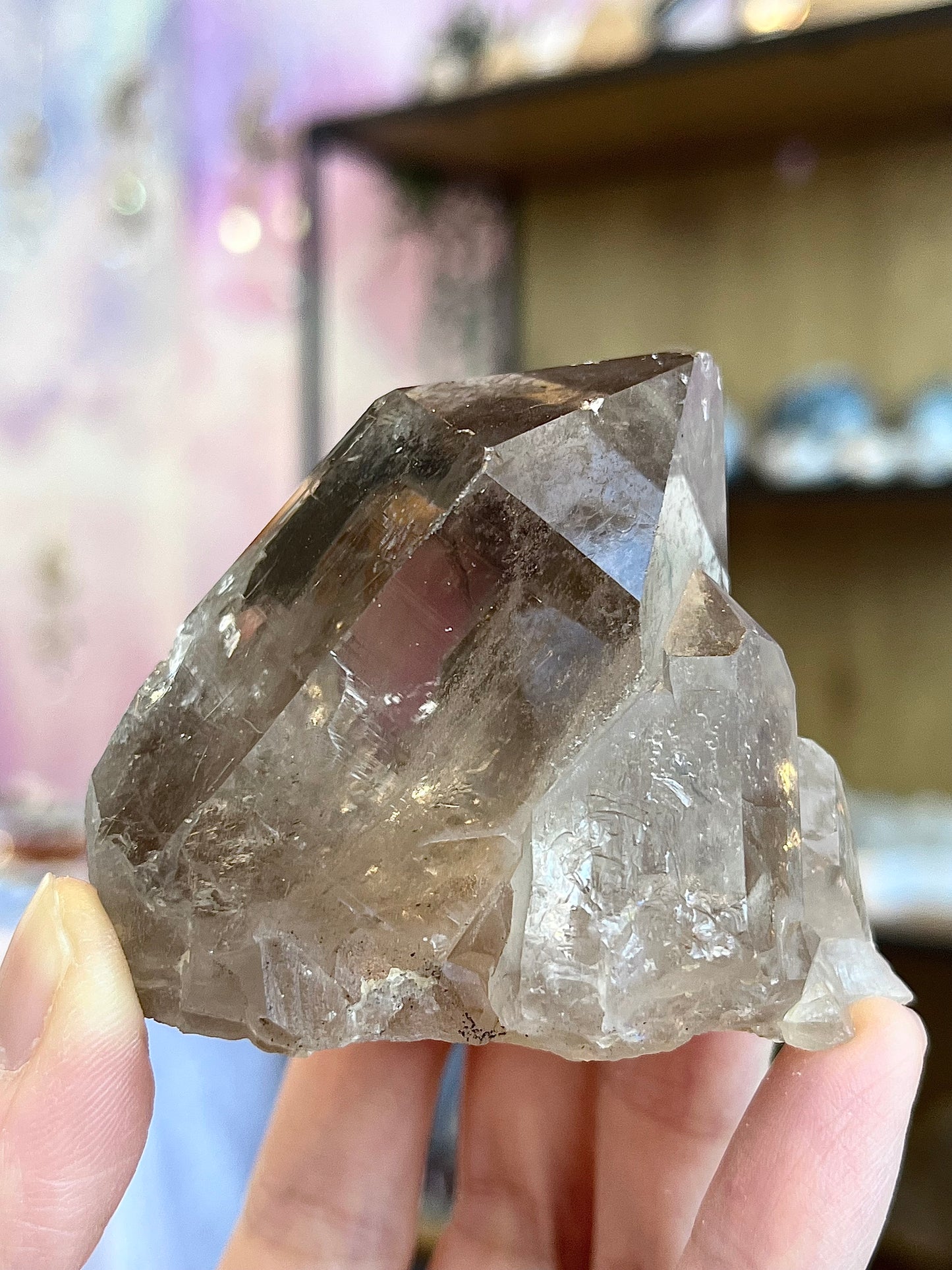 Smoky quartz cluster from Brazil