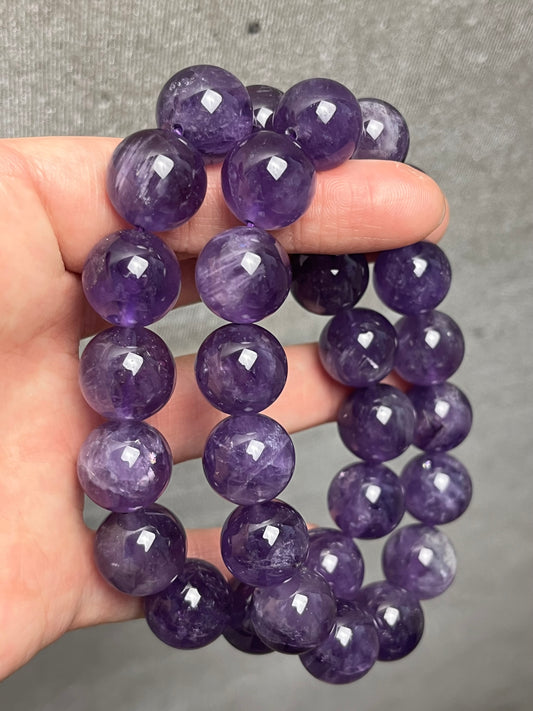 Ametyst armbånd 13-14mm+