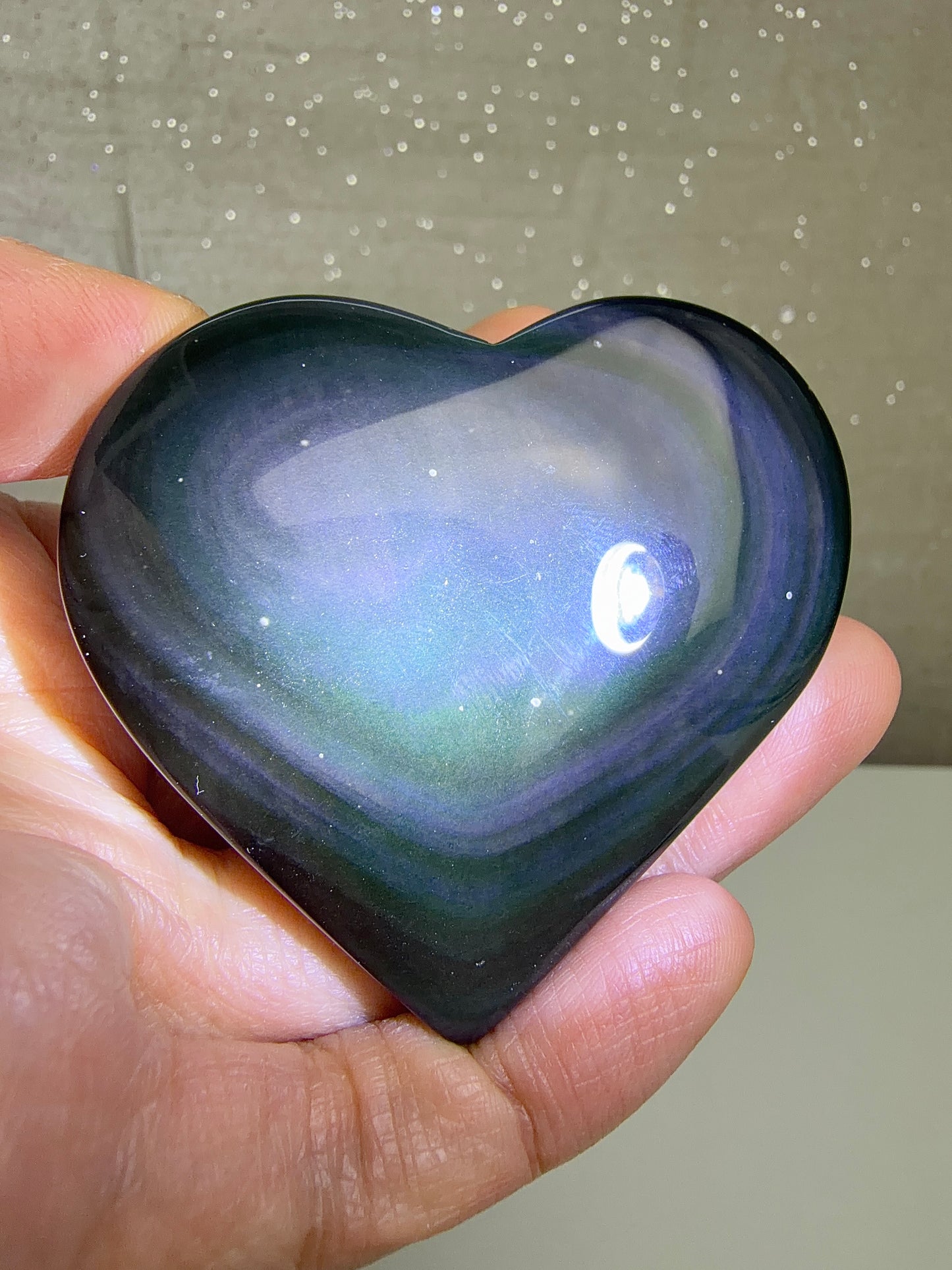 Regnbue obsidian Hjerte