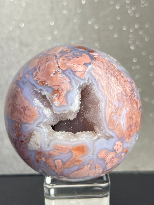 Druzy Rosa Agat kule (Cotton Candy Agate)