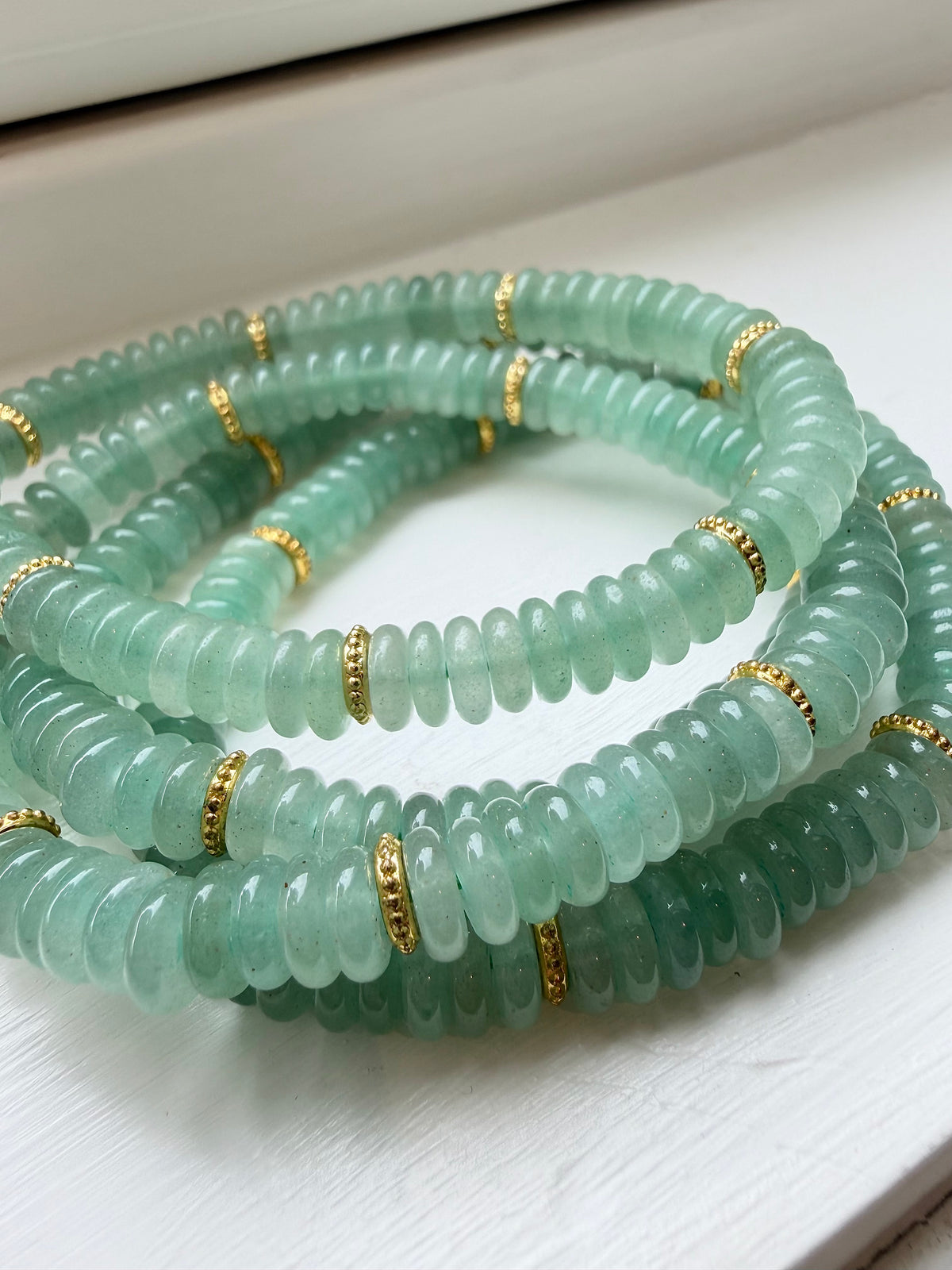 Grønn Aventurin armbånd 6mm+