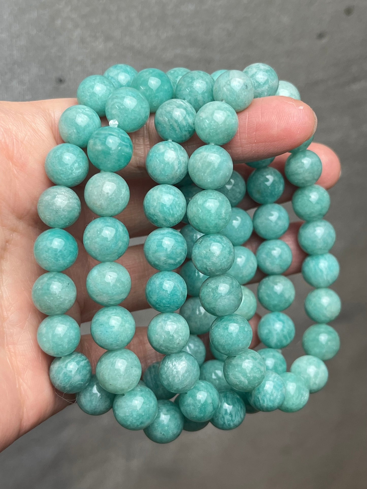 Amazonitt armbånd 9-10mm+