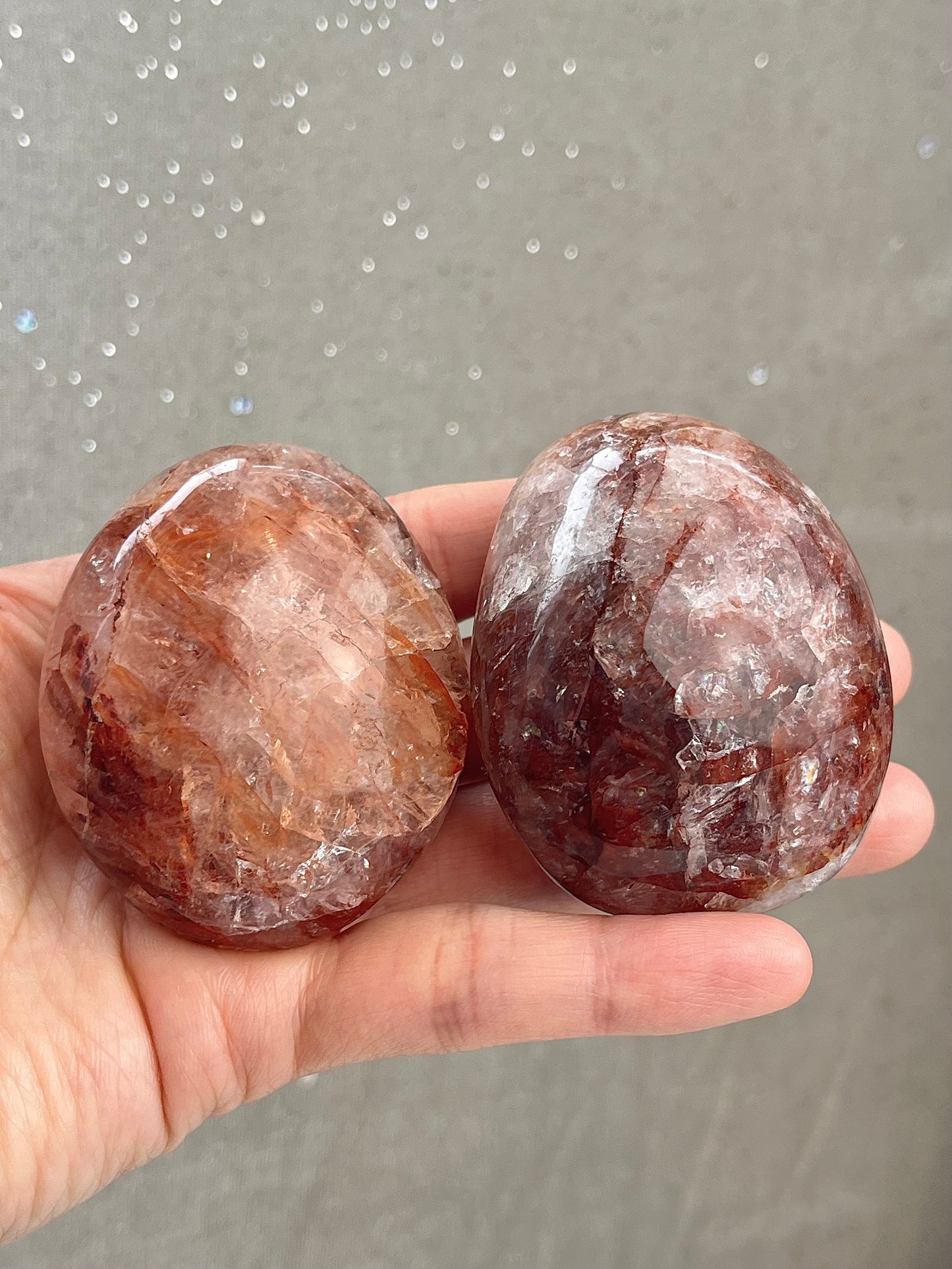 Flame Quartz Hand Stone
