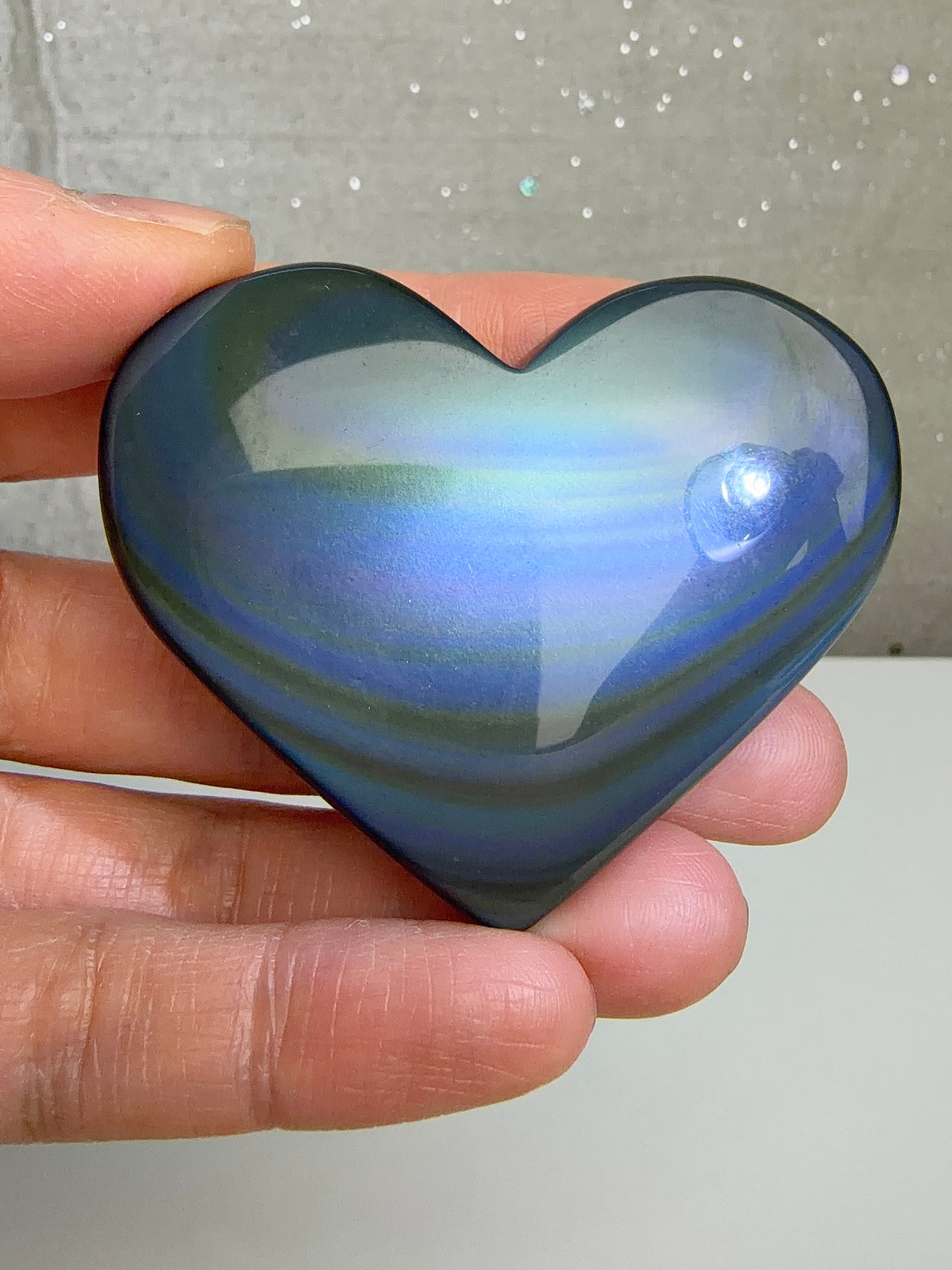 Regnbue obsidian Hjerte