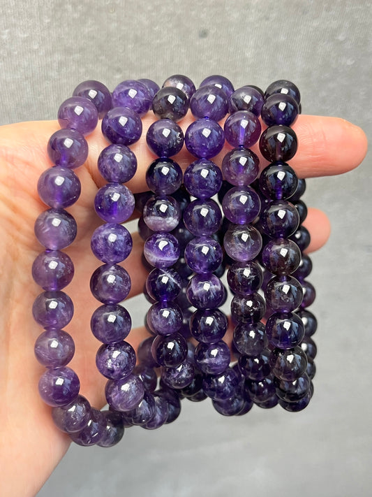 Ametyst armbånd 8-9mm+