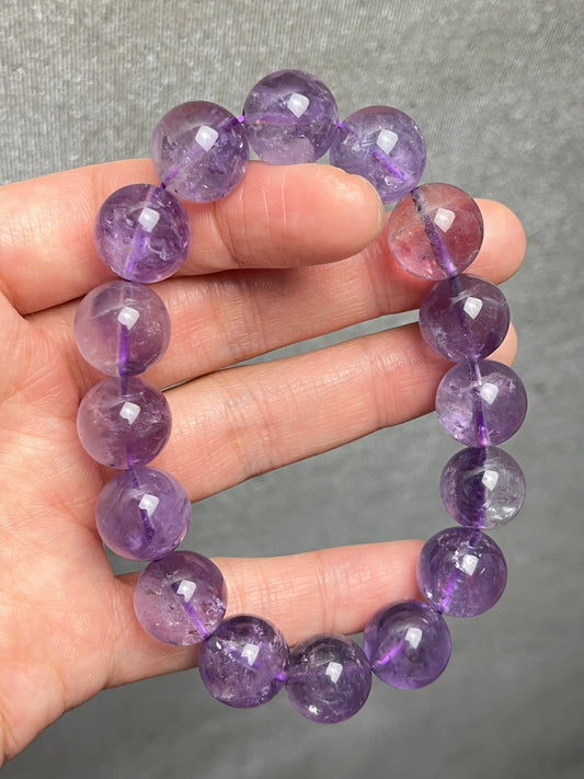 Ametyst armbånd 13mm+