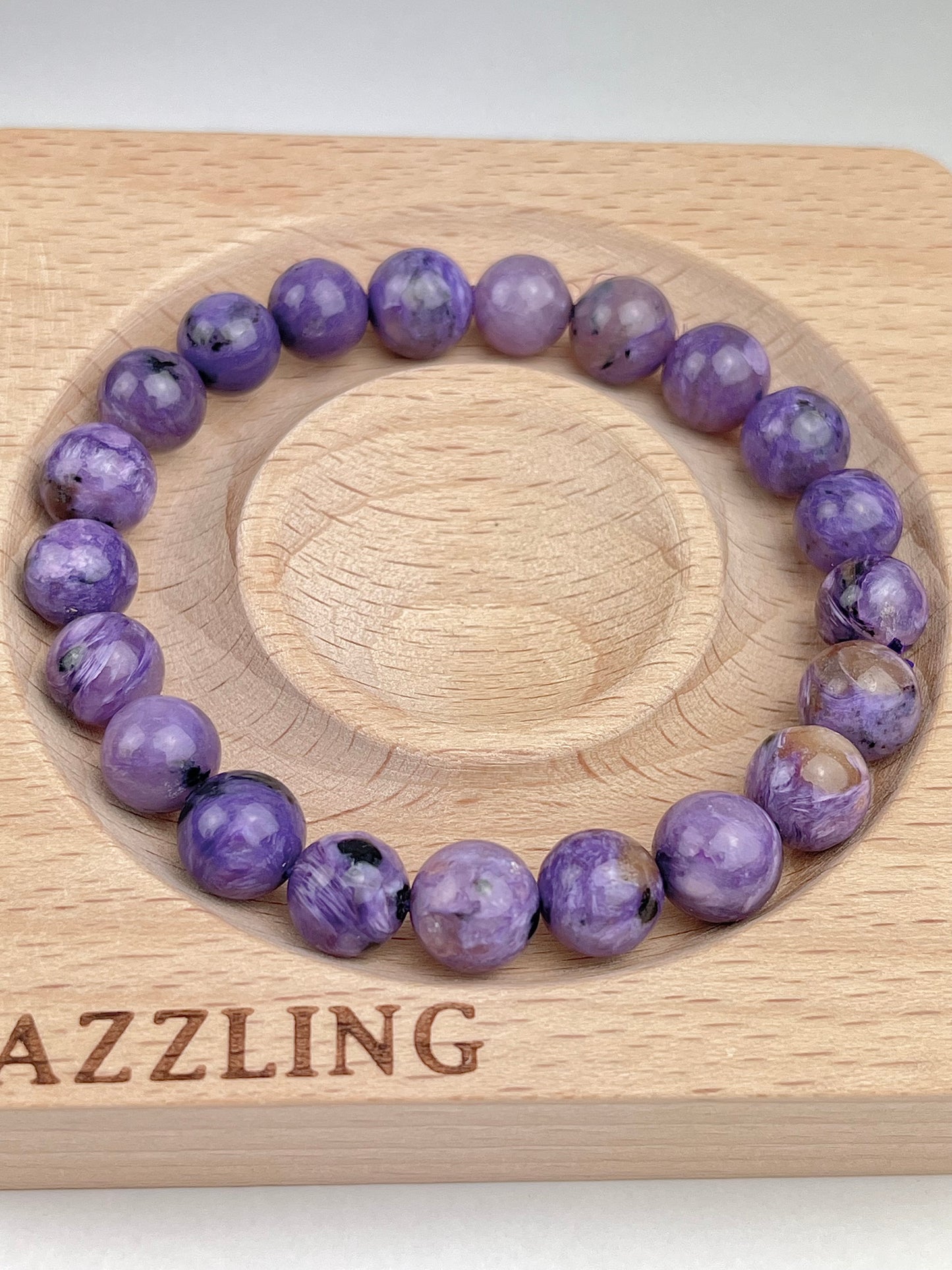 Charoitt armbånd 9mm+