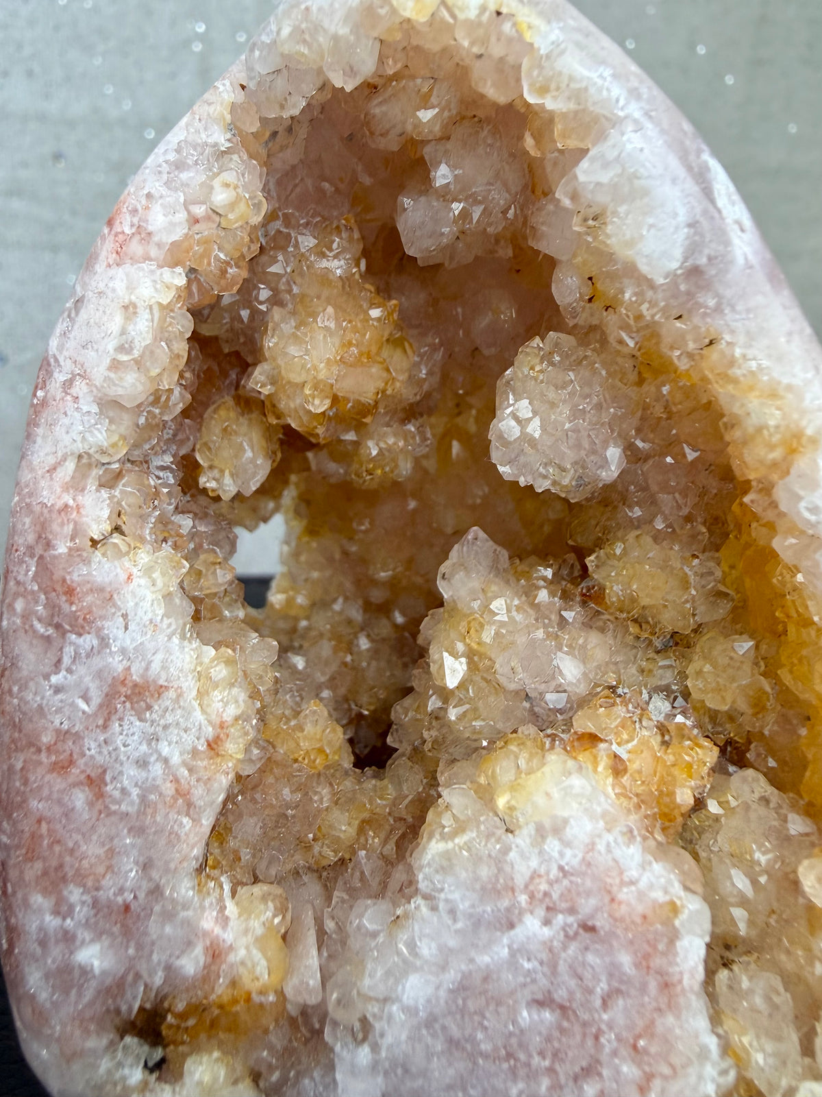 Blomster Agat med druzy kvarts flamme