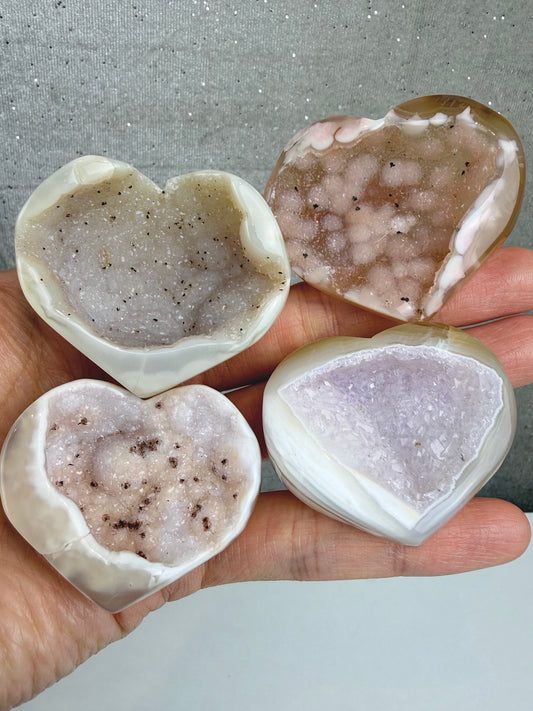 Druzy Agat Hjerte