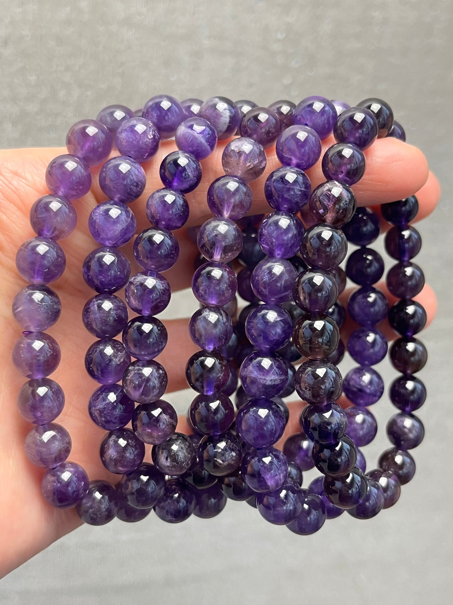 Ametyst armbånd 8-9mm+