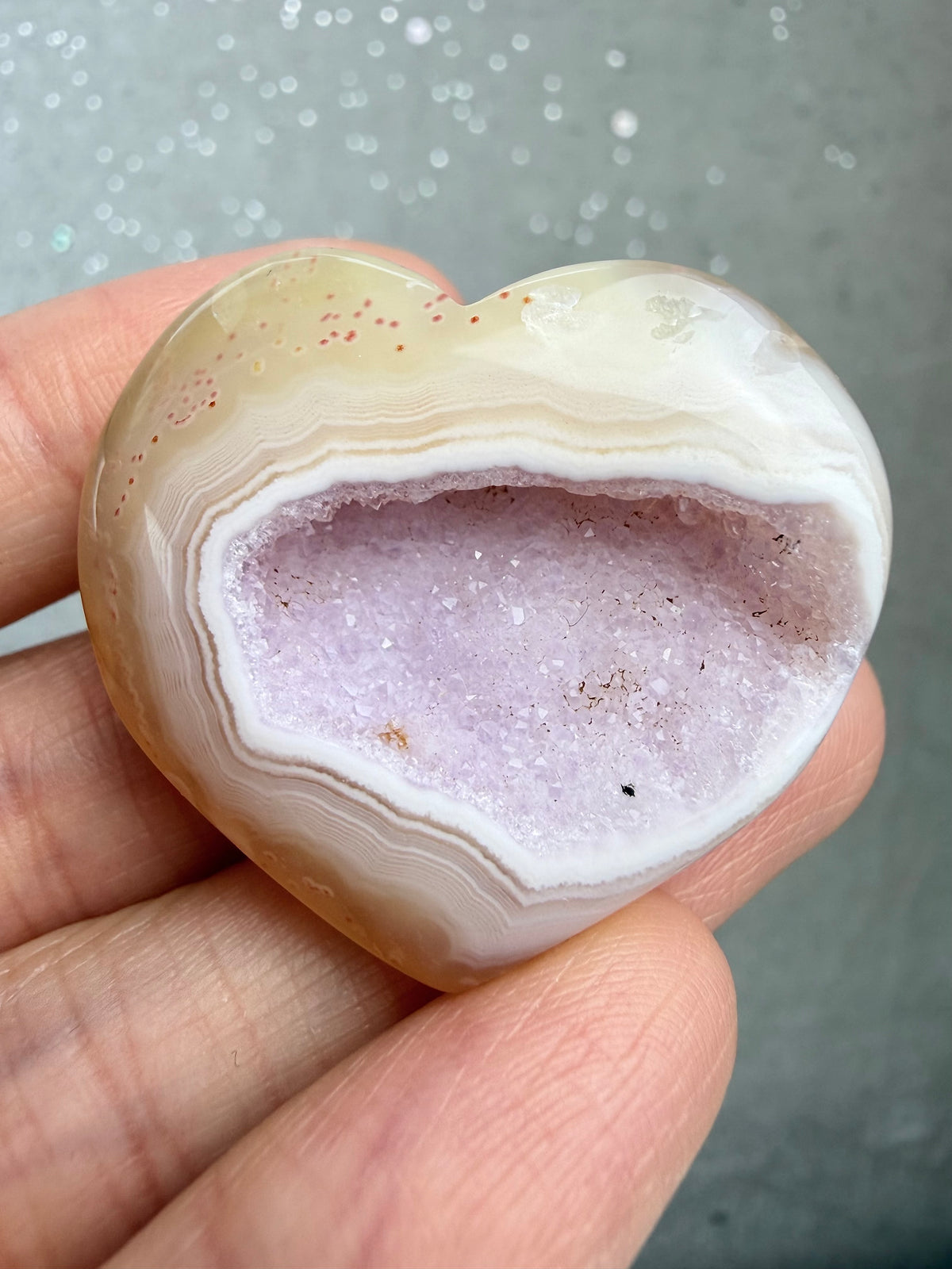 Druzy Agat Hjerte