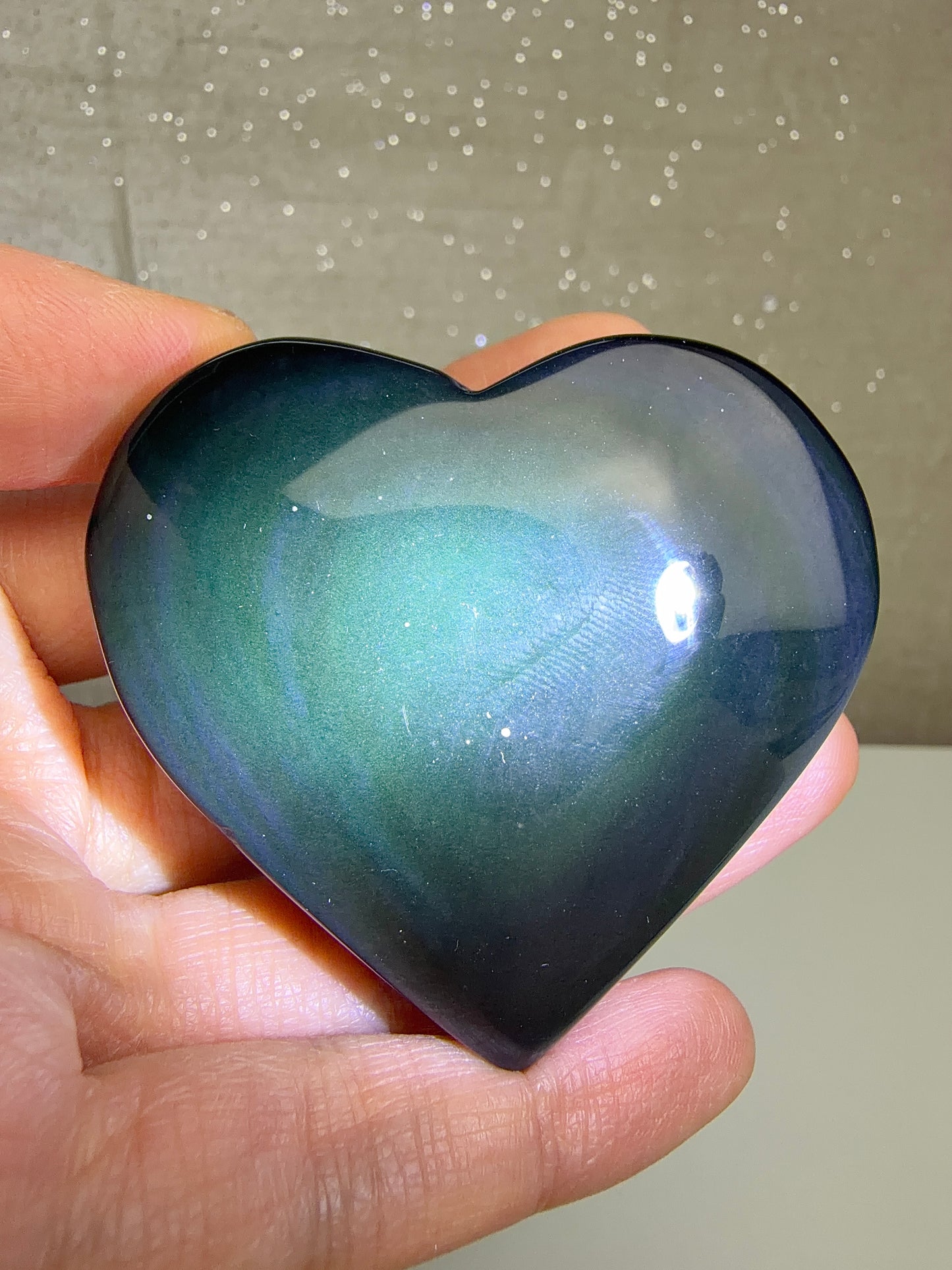 Regnbue obsidian Hjerte