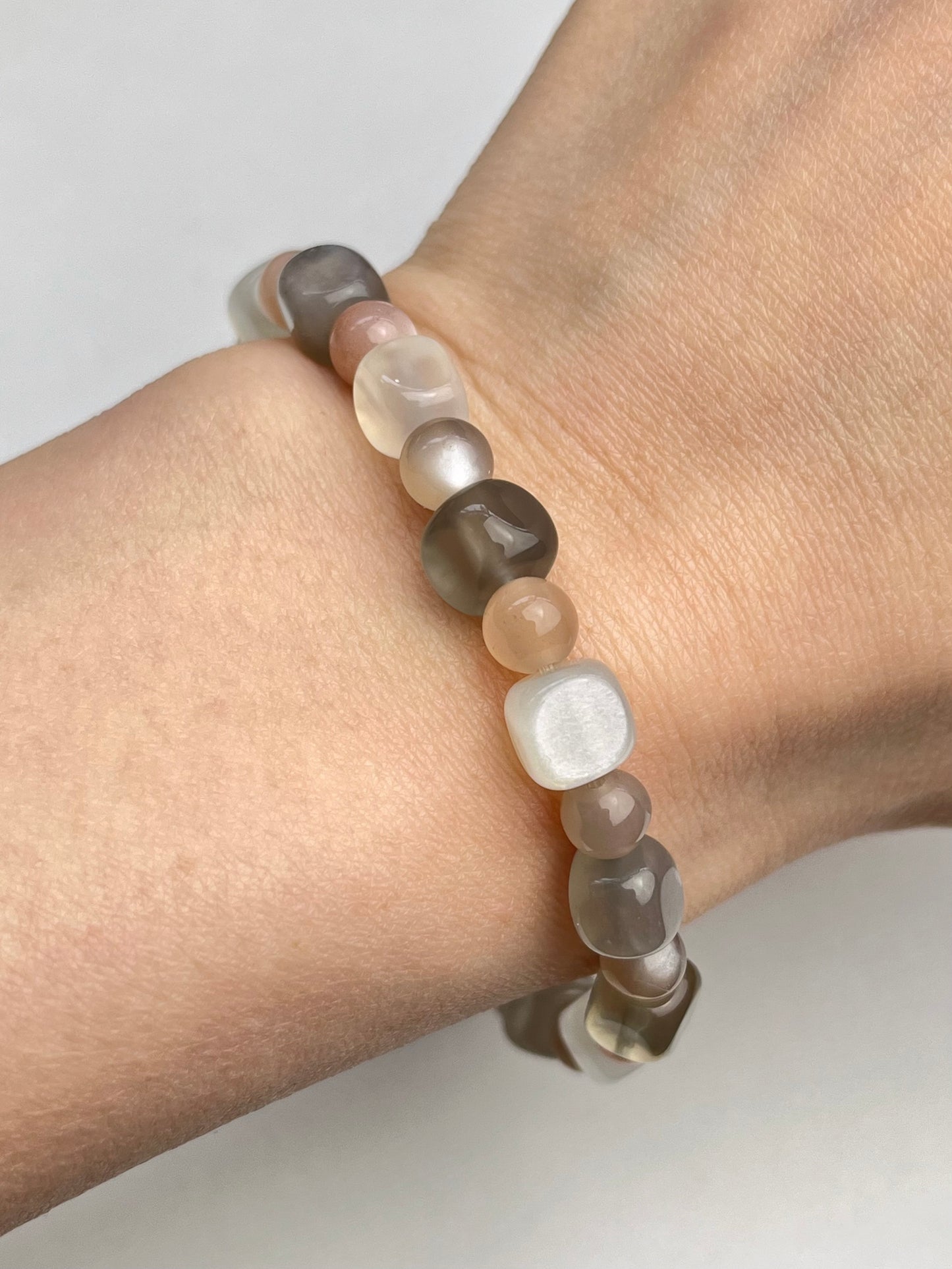 Månestein & solstein armbånd 6mm+