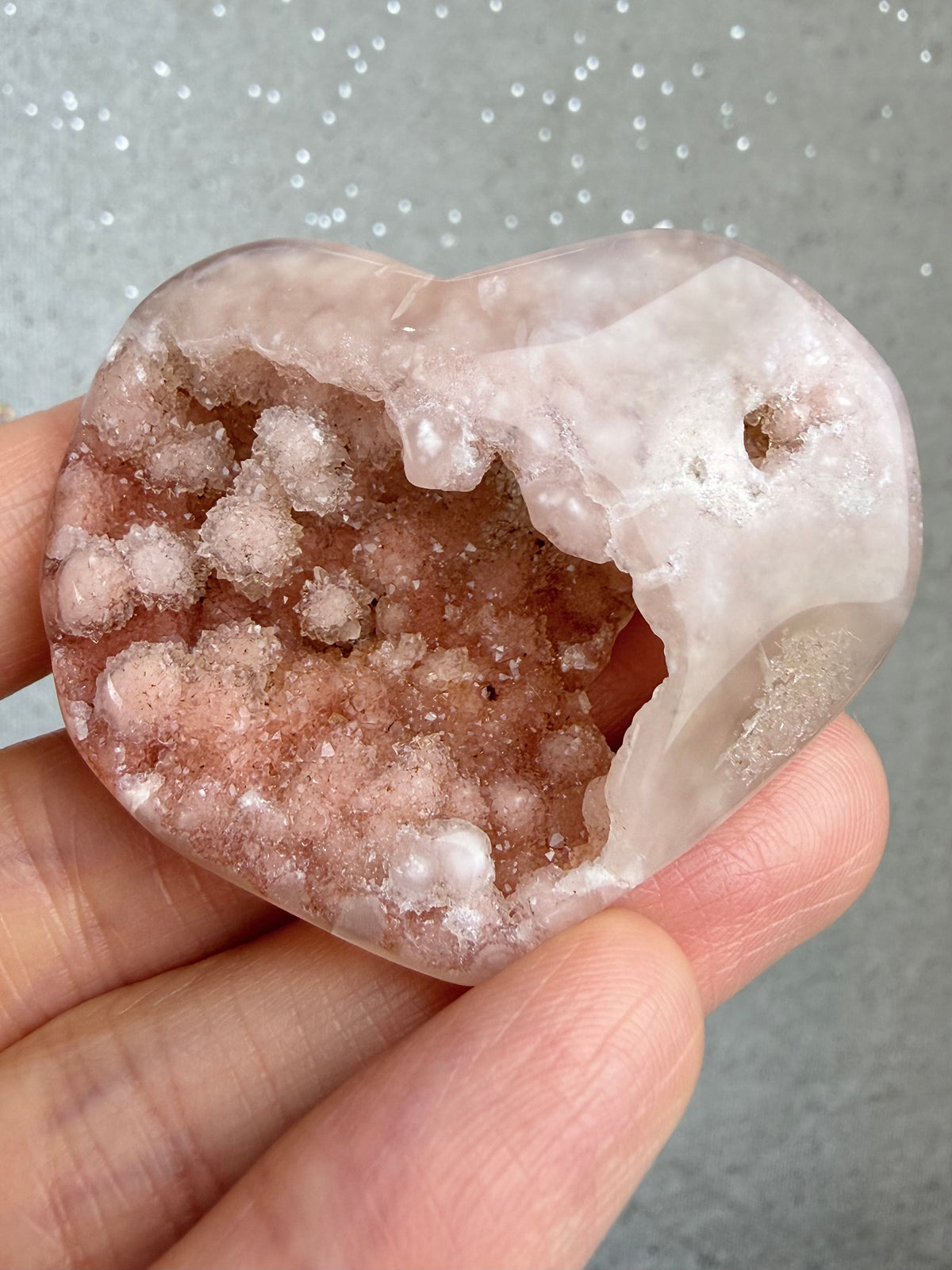 Druzy Agat Hjerte