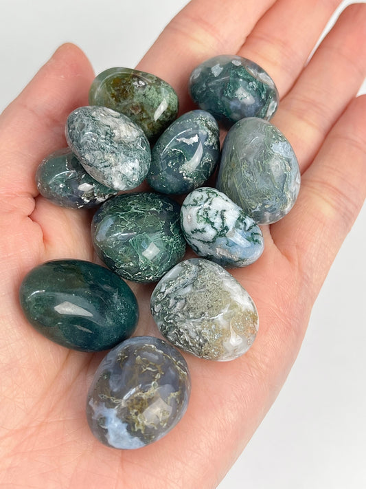 Moss Agate Tumbled