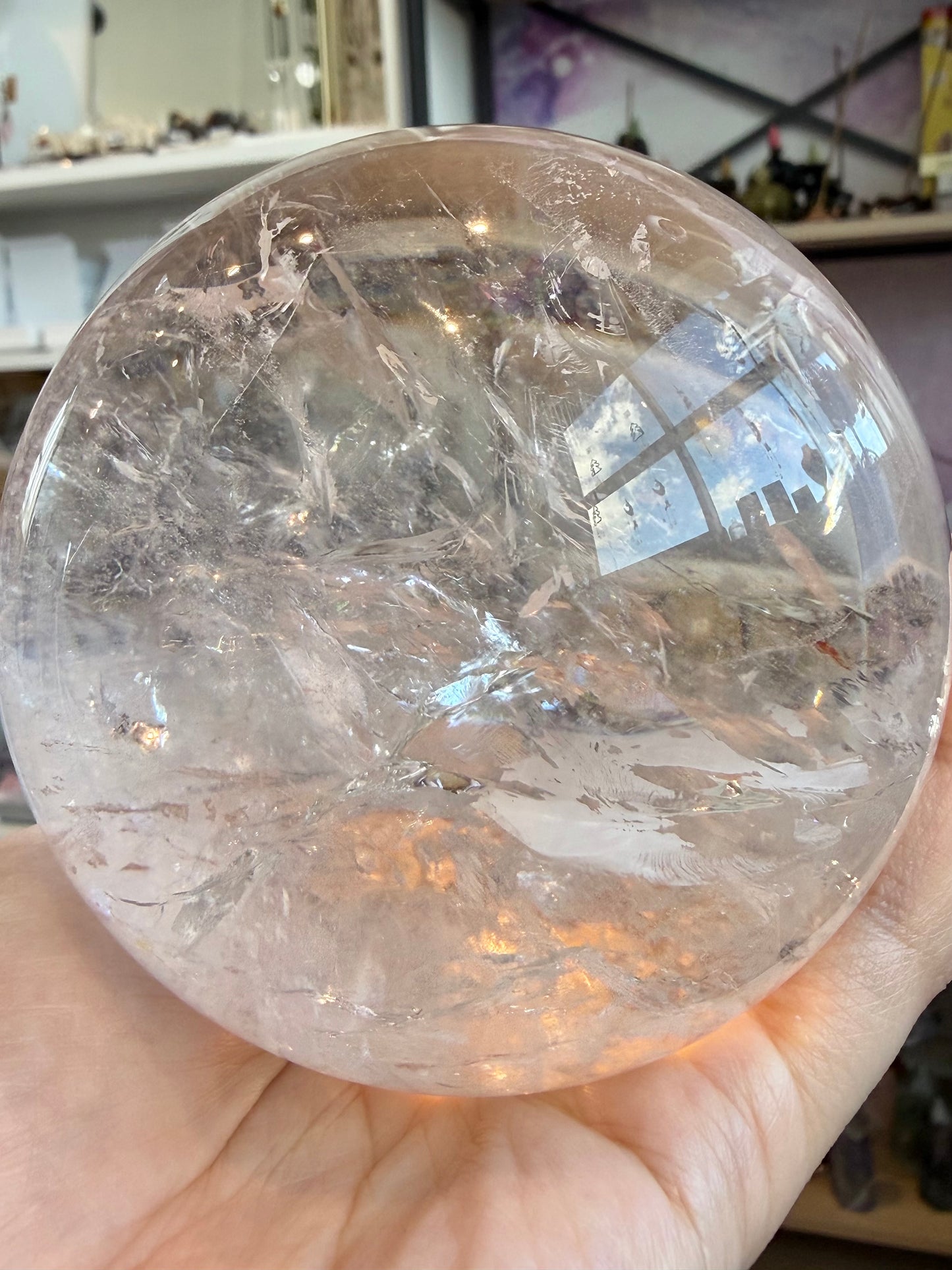 Bergkrystall Klar kvarts Kule, God kvalitet,1.1kg