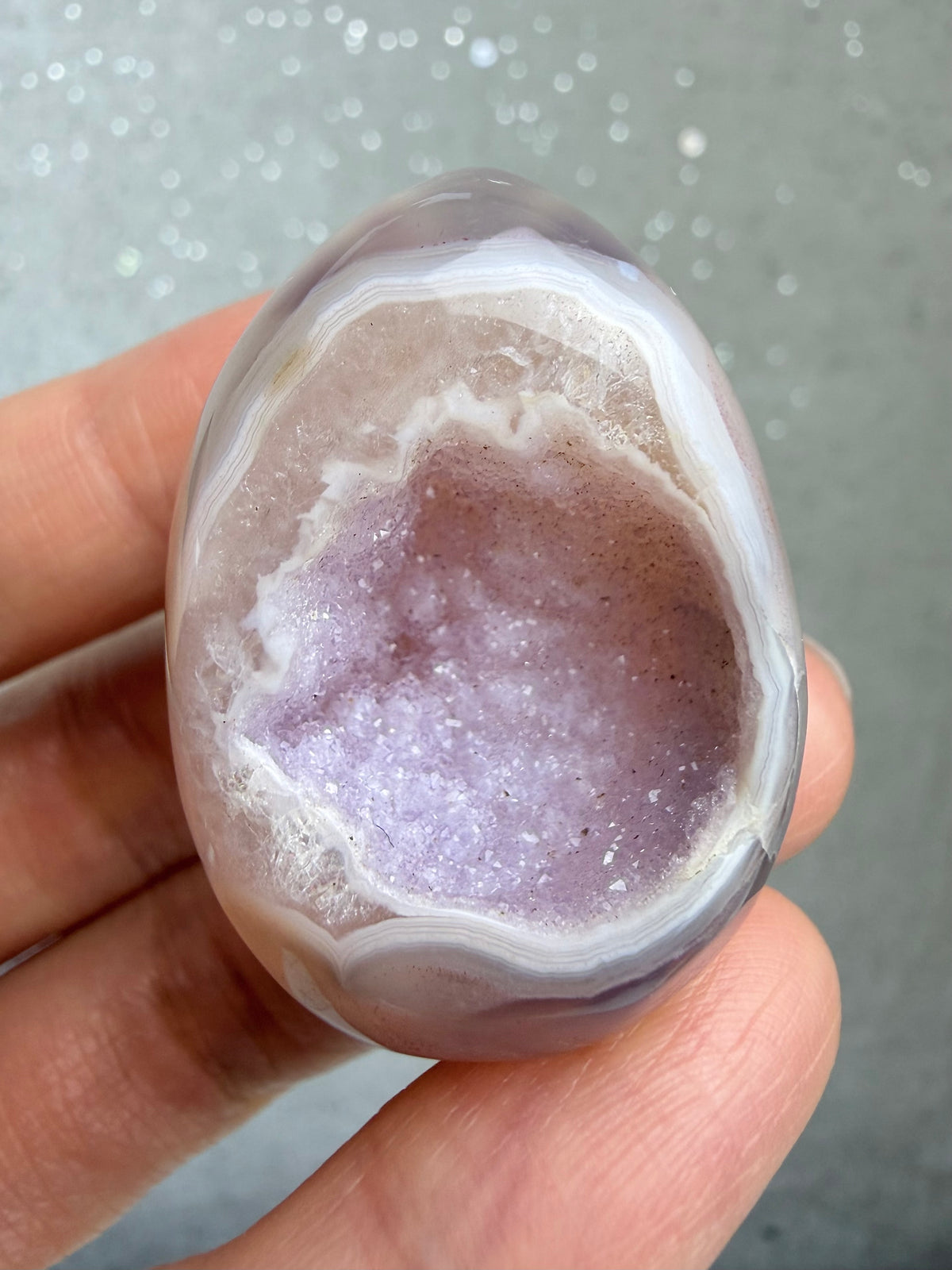 Druzy agat egg