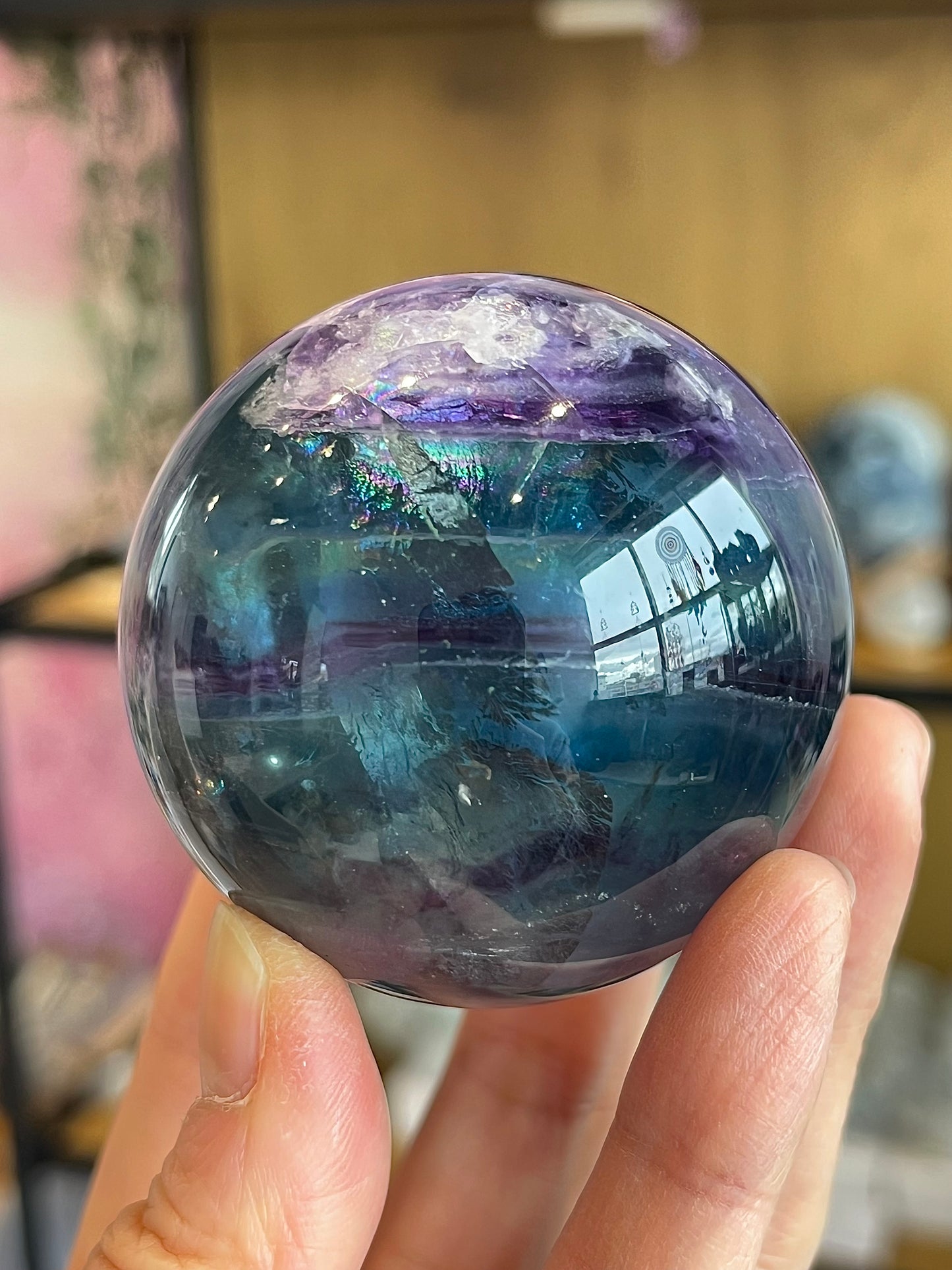 Rainbow Fluorite Sphere