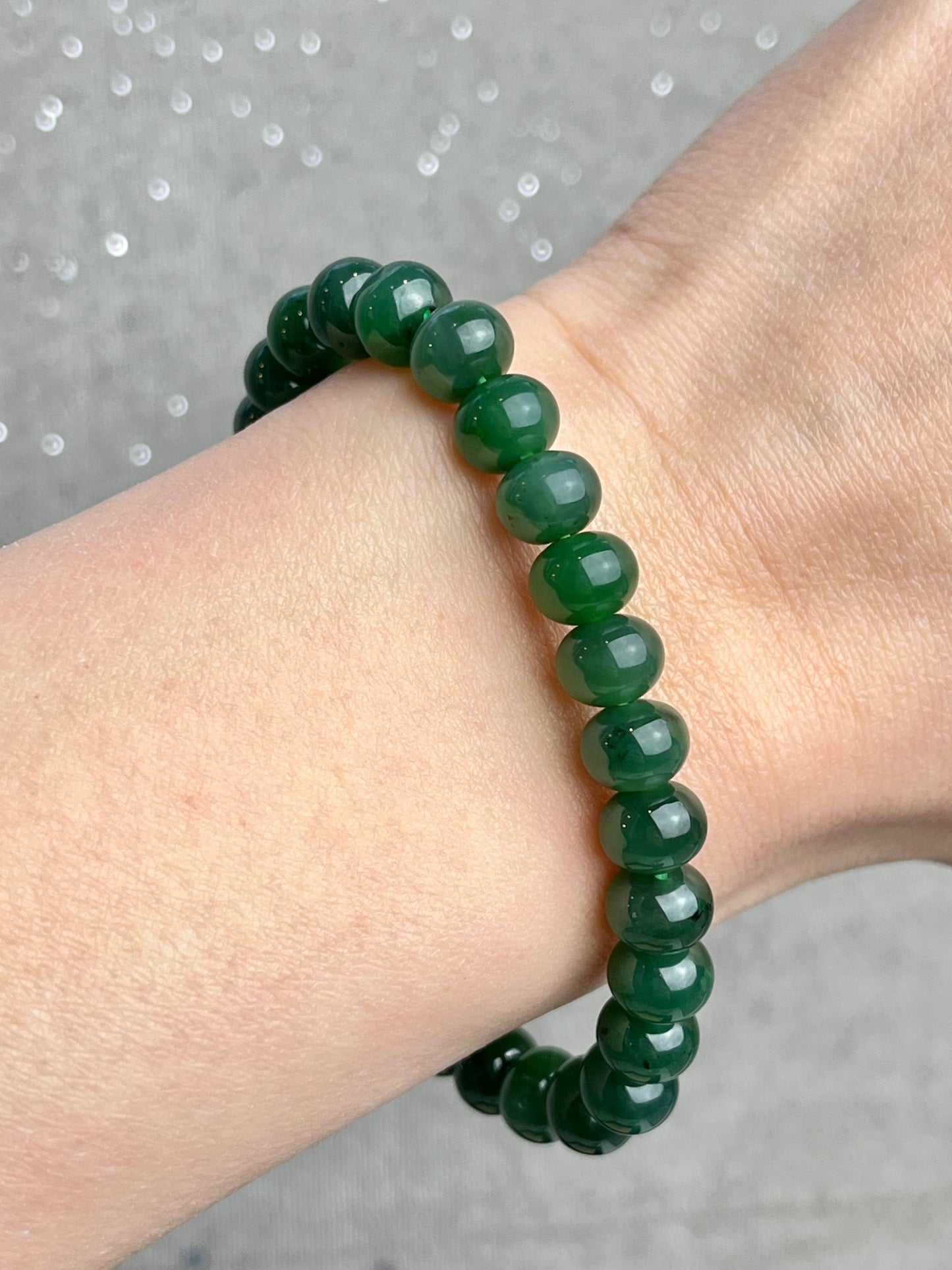Jade, Nephrite bracelet 7mm+
