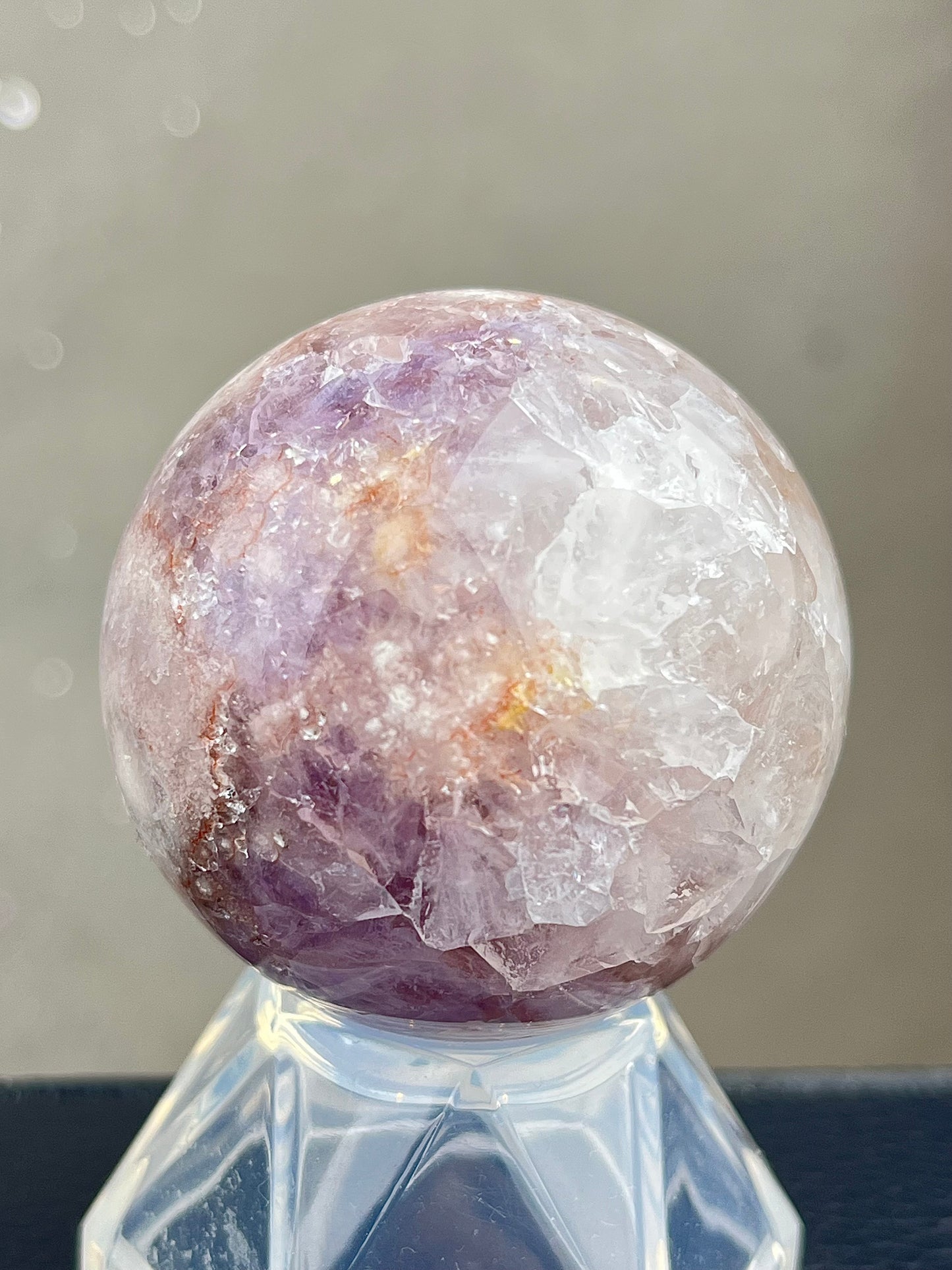 Blomster Agat med kvarts/ametyst Kule