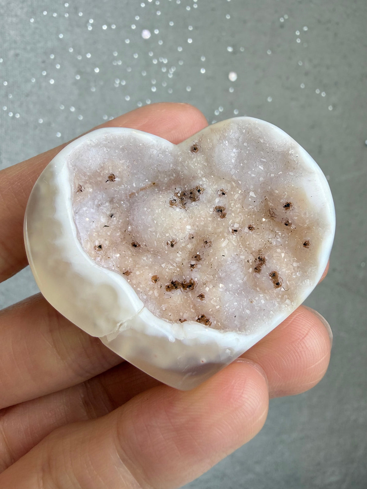 Druzy Agat Hjerte