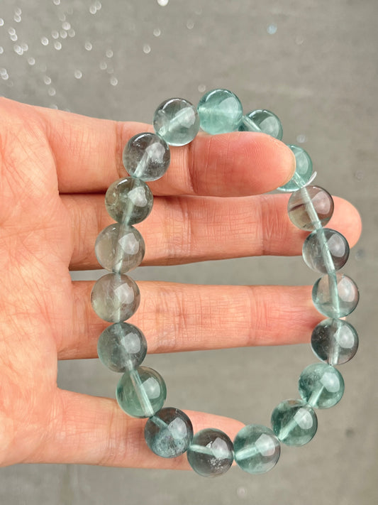 Grønn Fluoritt armbånd 10mm+