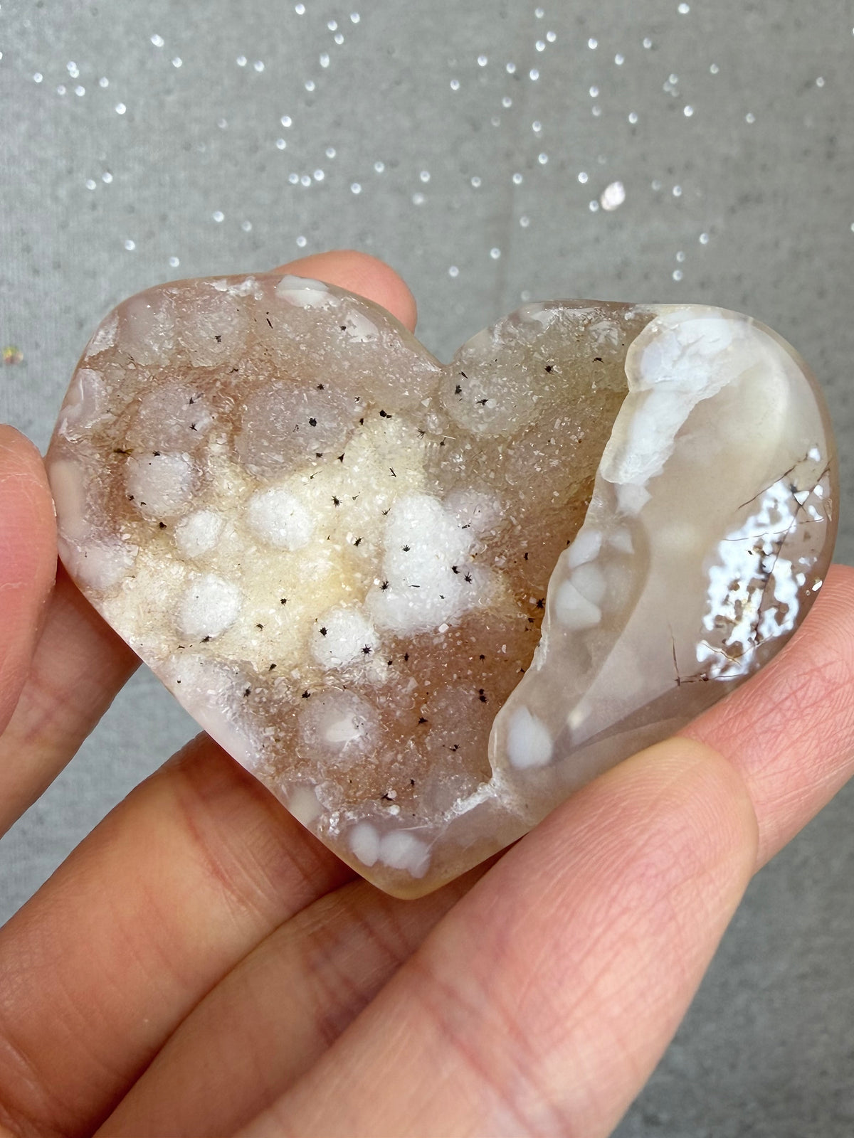 Druzy Agat Hjerte