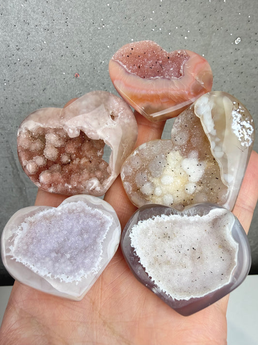 Druzy Agat Hjerte