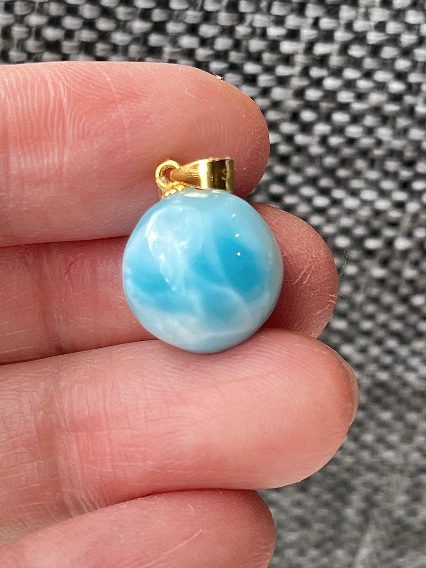 Larimar anheng i 925 sterling sølv