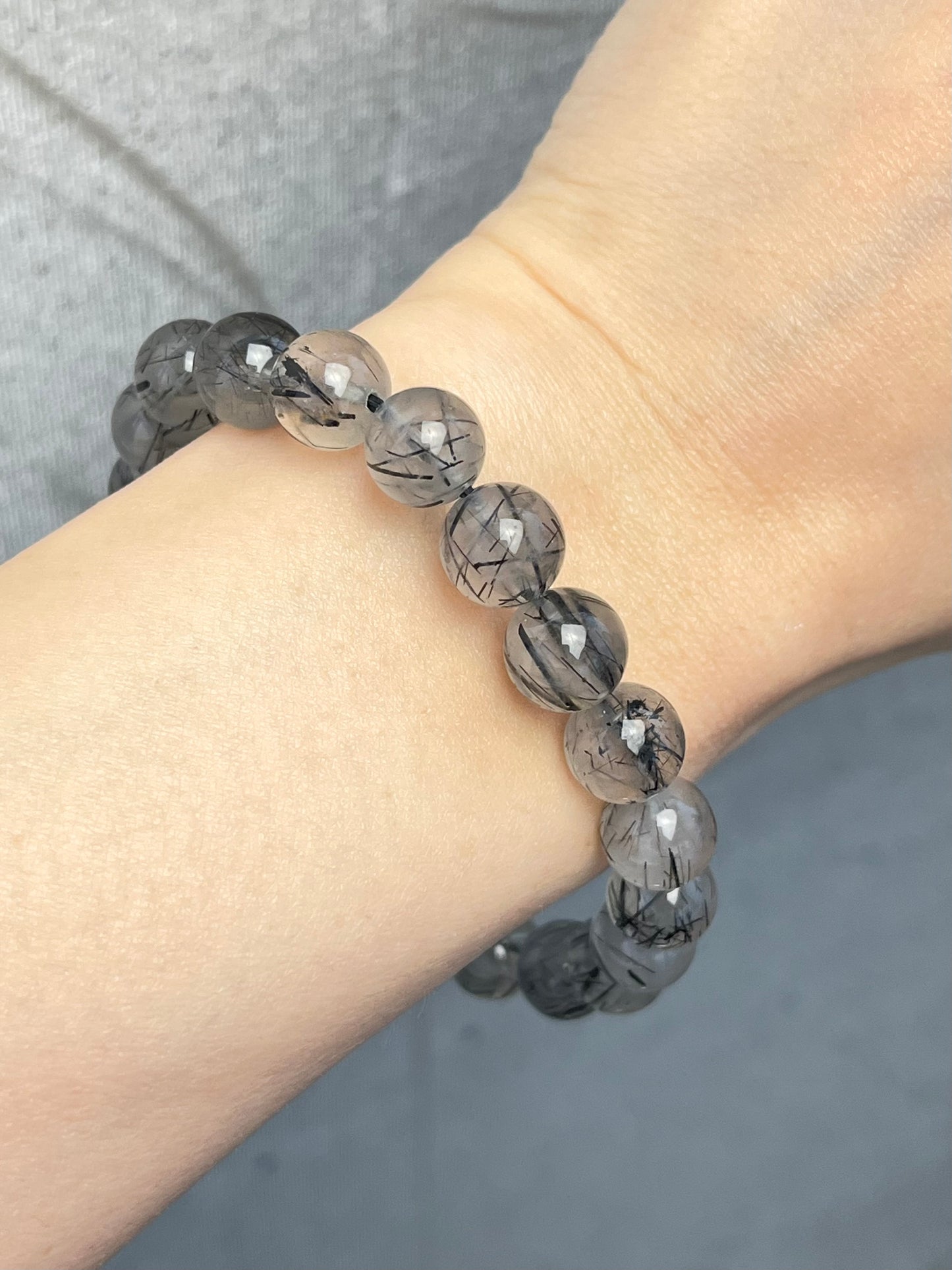 Turmalinkvarts armbånd 9-10mm+
