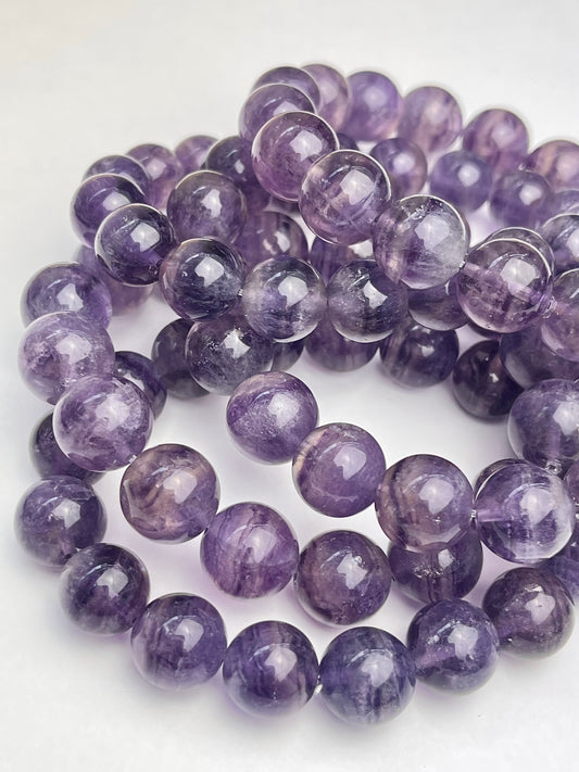 Lilla Fluoritt armbånd 11-12mm+