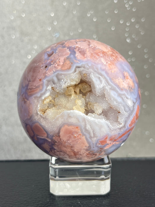 Druzy Rosa Agat kule (Cotton Candy Agate)