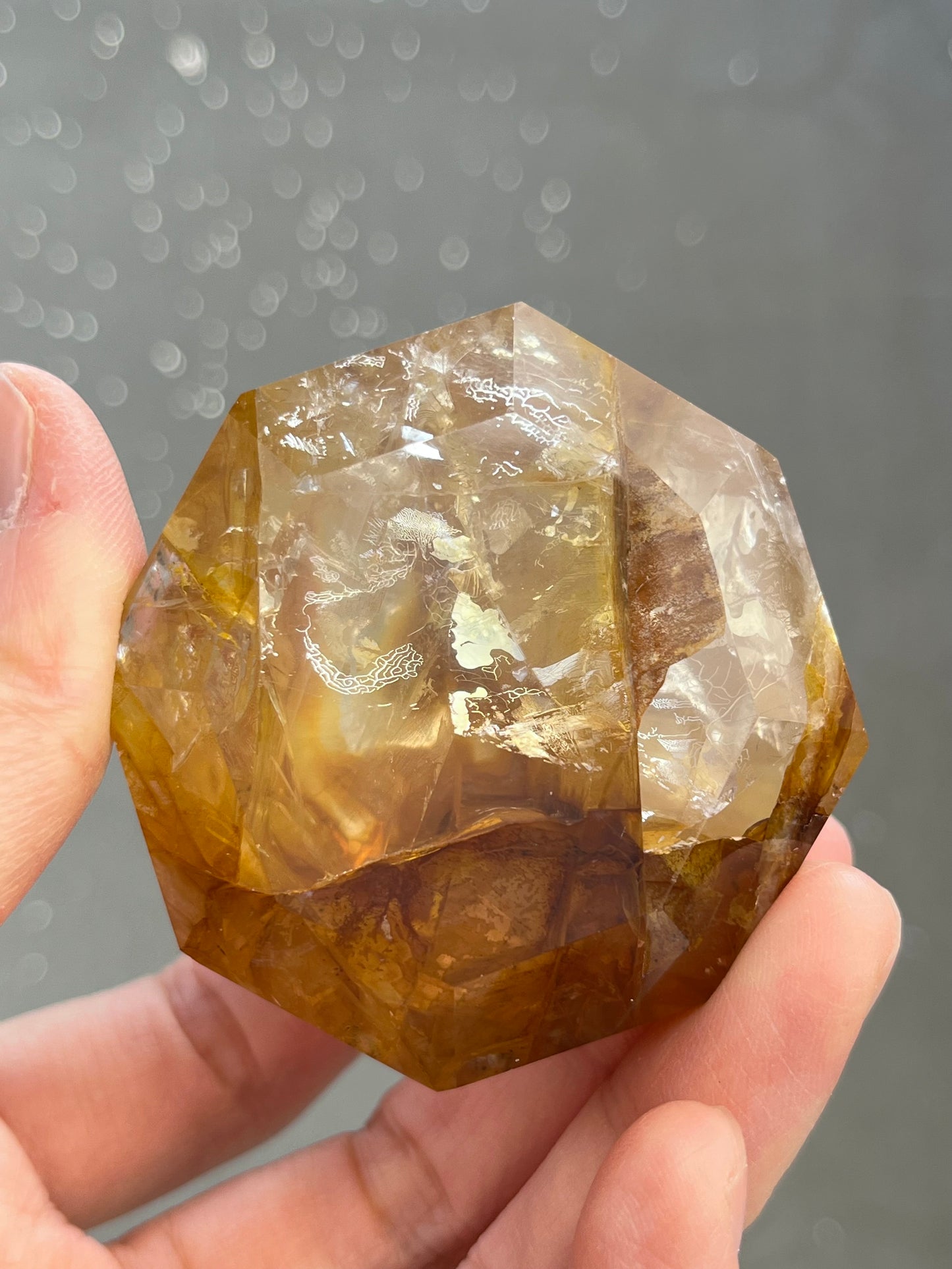 Golden healer quartz diamond shape