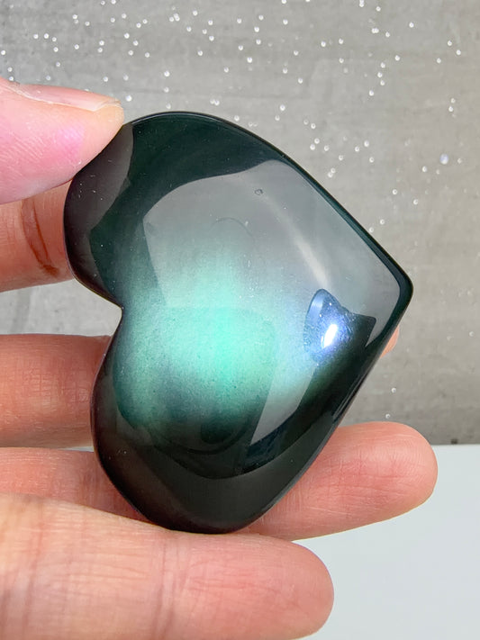 Regnbue obsidian Hjerte