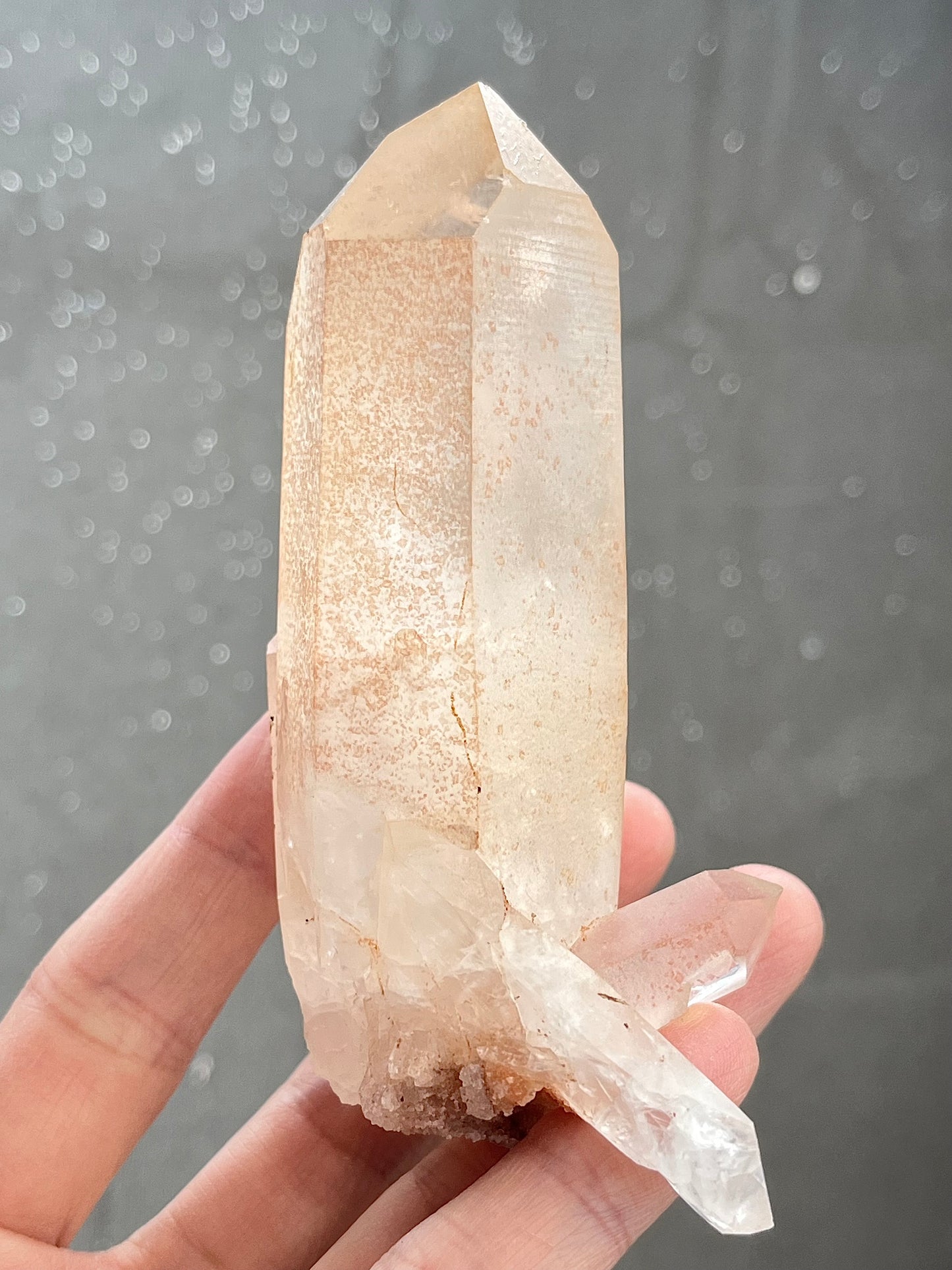 Quartz cluster with hematite