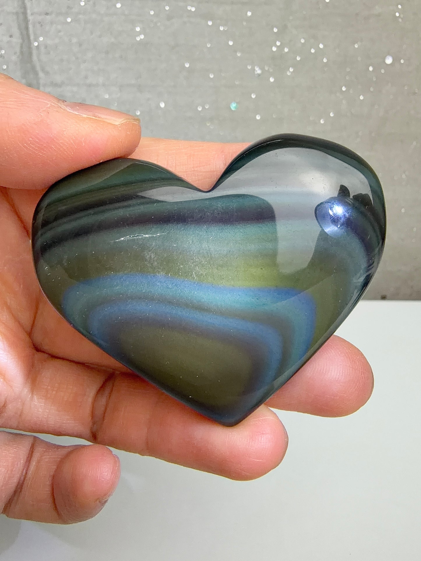 Regnbue obsidian Hjerte