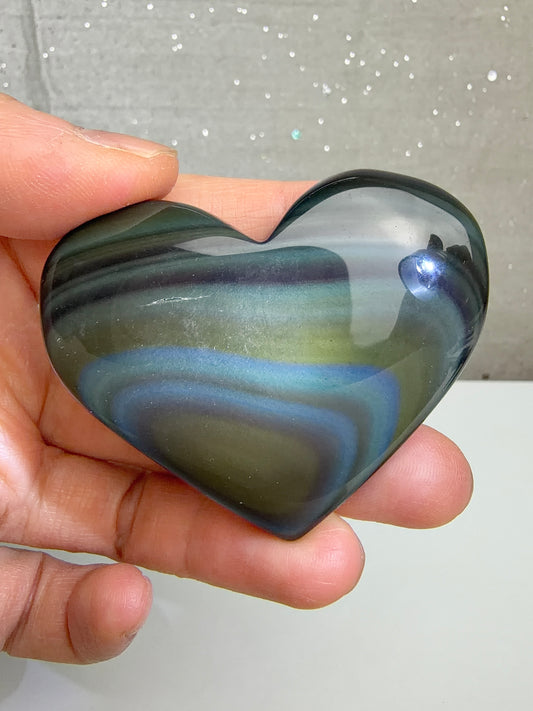 Regnbue obsidian Hjerte