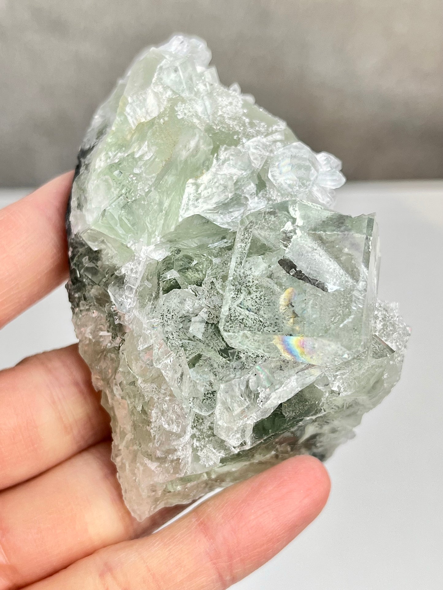 Grønn Fluorit med kvarts