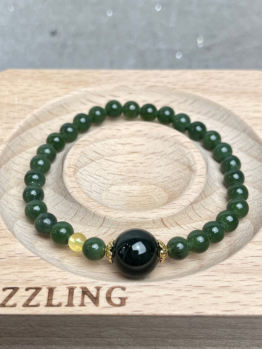 Jade, Nefritt armbånd 6mm+